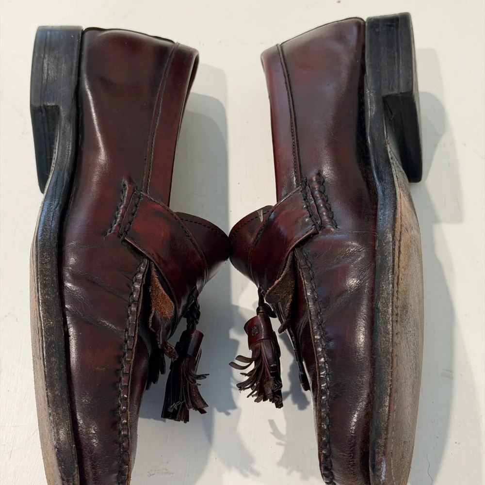 Classic Brown Loafers Burgundy Size 9 Goodyear Welt - Picture 5 of 6